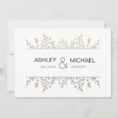 Elégant Rose Delicate Gold Chic Faire-part de mari (Devant)