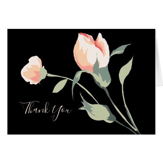 Élégant rose des bourgeons sur Arrière - plan noir (Devant Horizontal)