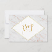 Élégant Rose diamant or marbre RSVP (Devant)