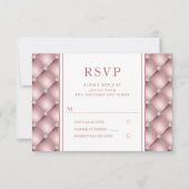 Elégant Rose Diamant Or Mariage Tufted RSVP (Devant)