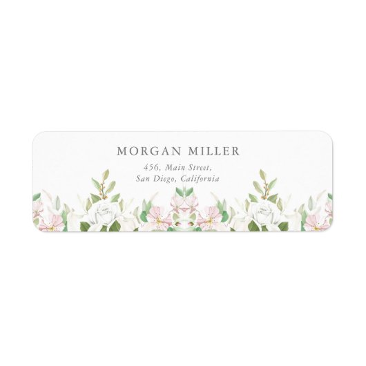 Élégant Rose d'ivoire de Lili rose Étiquette de ad (Devant)