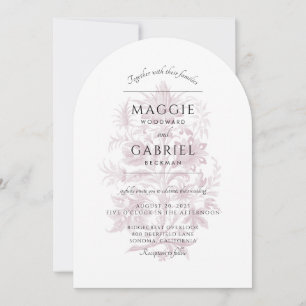 Elégant Rose Dusty Faire-part de mariage Arc Flora