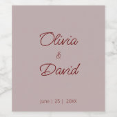 Elégant Rose Dusty minimaliste Mariage Étiquette v (Étiquettes simples)