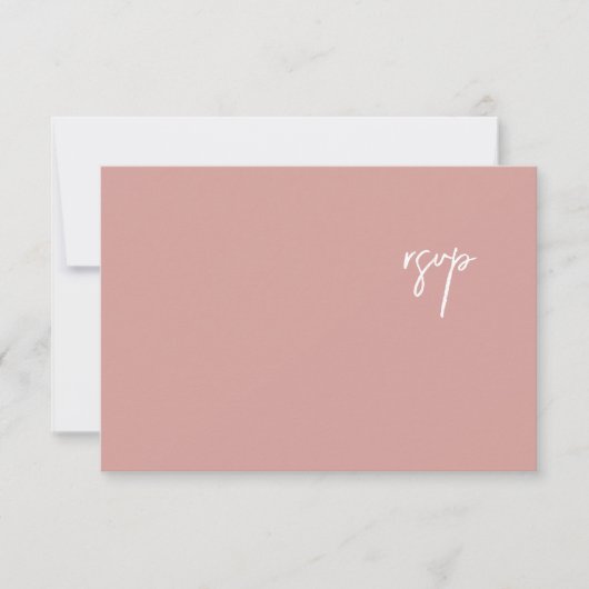 Elégant Rose Dusty Script Wedding Carte RSVP (Devant)