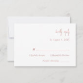 Elégant Rose Dusty Script Wedding Carte RSVP (Dos)