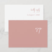 Elégant Rose Dusty Script Wedding Carte RSVP (Devant / Derrière)