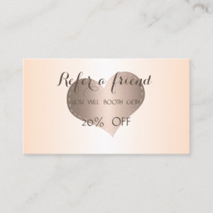 Elégant Rose élégant Gold Heart Carte de référence