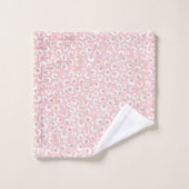 Élégant Rose Empreinte de léopard or Motif blanc (Gant de toilette)