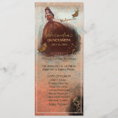 Élégant Rose en cuivre Vintage Programme Quinceañe (Devant)