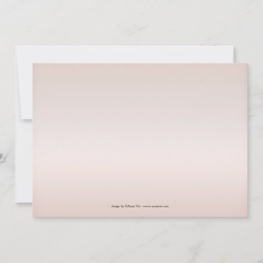 Elégant Rose en marbre or Faire-part de mariage Fl (Dos)