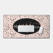 Élégant Rose en or lettrage sur Black Mouse Pad (Clavier et souris)