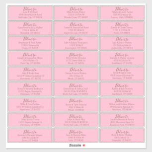 Élégant rose et Étiquettes de adresse Mariages Bro