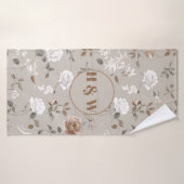 Élégant Rose et Motif de vin (Serviette de bain)