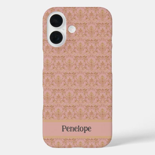 Elégant rose et or Damask iPhone / coque ipad (Verso)