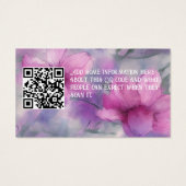 Elégant rose et pourpre Aquarelle Floral QR code (Dos)