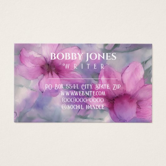 Elégant rose et pourpre Aquarelle Floral QR code (Devant)