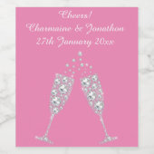 ÉLÉGANT ROSE Étincelant Vin VERRE VINS ÉTIQUETTE À (Étiquettes simples)