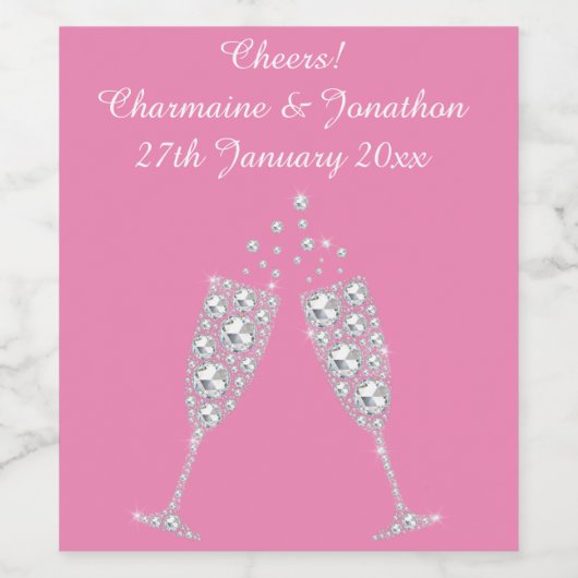 ÉLÉGANT ROSE Étincelant Vin VERRE VINS ÉTIQUETTE À (Étiquettes simples)