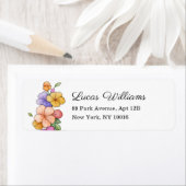 Élégant rose Fête des mariées florale Étiquette de (En situation)