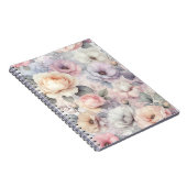 Élégant Rose fleurit Carnet spiral (Côté Droit)