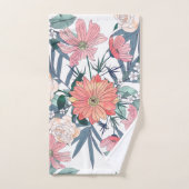 Elégant rose Fleurs Aquarelle Floral (Serviette à main)