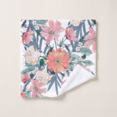 Elégant rose Fleurs Aquarelle Floral (Gant de toilette)