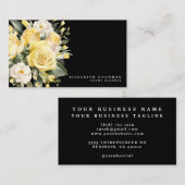 Élégant Rose Fleurs Jaunes Noirs Cartes de visite (Devant / Derrière)
