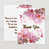 Elégant rose Fleurs Merci plat Carte de Sympathie (Devant / Derrière)