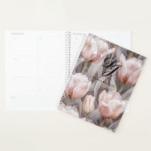 Elégant rose Fleurs Monogramme Nom personnalisé (Devant avec enveloppe)