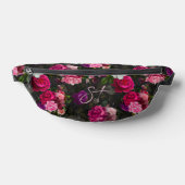 Élégant rose fleurs noir monogramme (Poser)