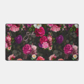Élégant rose fleurs noir monogramme (Recto)