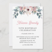 Élégant rose floral 70e anniversaire Invitation de (Devant)