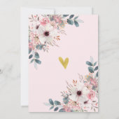 Élégant rose floral 70e anniversaire Invitation de (Dos)