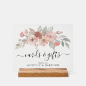 Elégant rose Floral Aquarelle Cartes de mariage Ca (Recto)