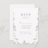 Elégant rose floral Chinoiserie Mariage RSVP (Devant / Derrière)