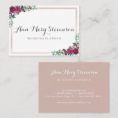 Élégant rose floral du carte de visite | (Devant / Derrière)