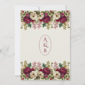 Élégant Rose floral Faire-part de mariage (Dos)