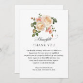 Élégant Rose Floral Funeral Merci (Devant / Derrière)