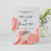 Élégant rose Floral Invitations de mariage - Pétal (Debout devant)