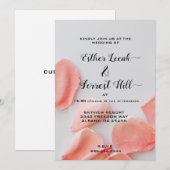 Élégant rose Floral Invitations de mariage - Pétal (Devant / Derrière)