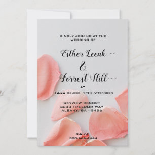 Élégant rose Floral Invitations de mariage - Pétal