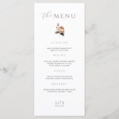 Élégant Rose Floral Minimal Le Menu (Devant)