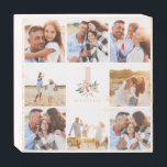 élégant rose floral multi photo panneau boîte en b<br><div class="desc">design de collage photo rose moderne d'anniversaire floral élégant. Conception de texte de script moderne. Partie d'une collection.</div>