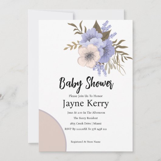 Élégant Rose Floral Party Baby shower Invitation (Devant)