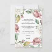 Élégant Rose Floral Photo Merci de graduation (Dos)