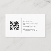 Élégant Rose Floral QR Code Carte de visite (Dos)
