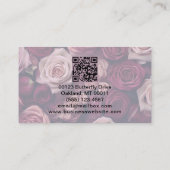 Élégant Rose Floral QR Code Carte de visite (Dos)