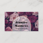 Élégant Rose Floral QR Code Carte de visite (Devant)