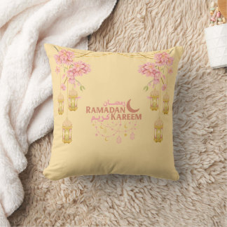 Élégant rose floral Ramadan Kareem Coussin de lant