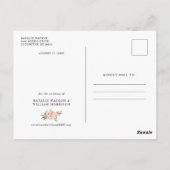 Élégant Rose floral rose Enregistrer la date Carte (Dos)